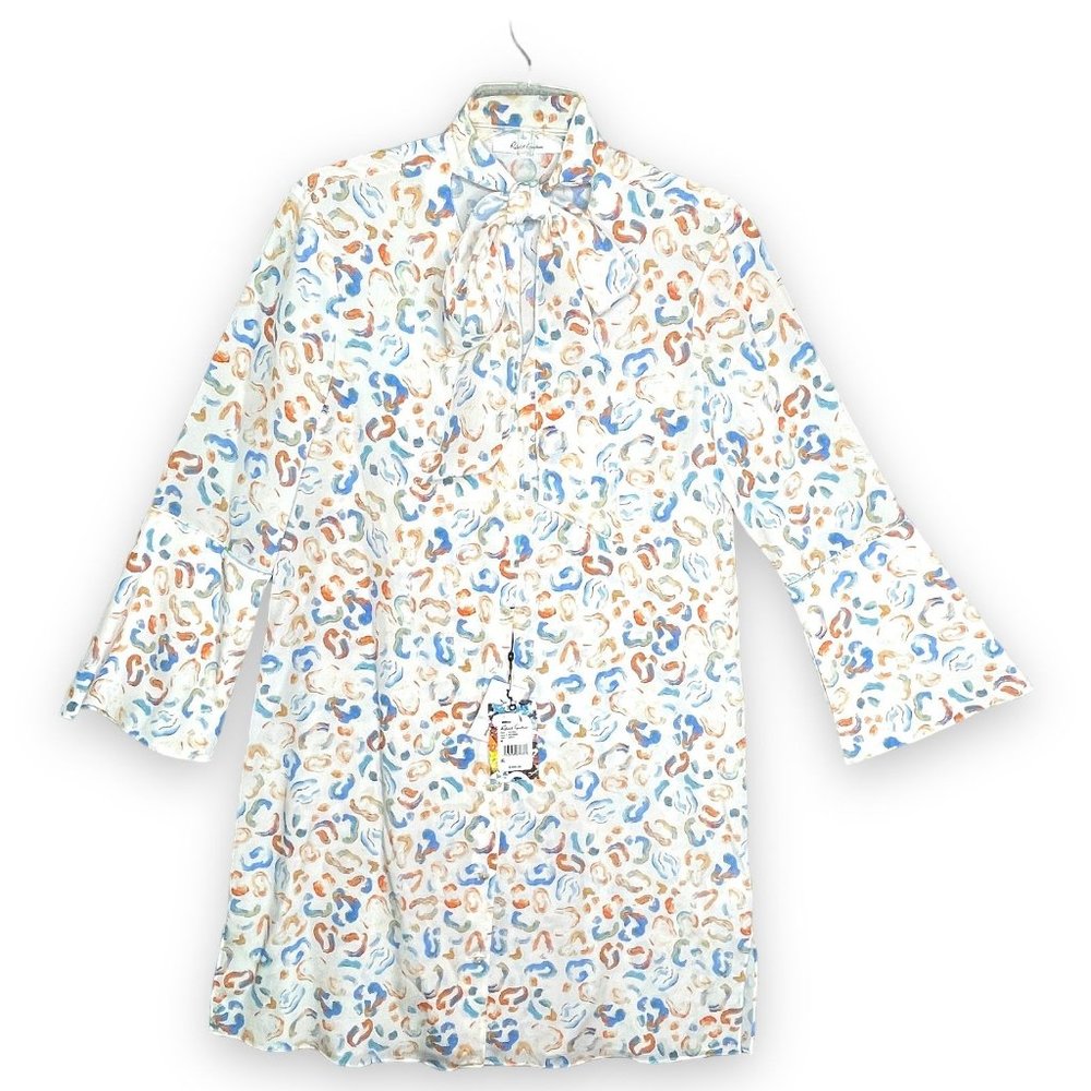 ROBERT GRAHAM BRENNA LEOPARD PRINTED SILK SHIRT DRESS M NWT RETAIL $398